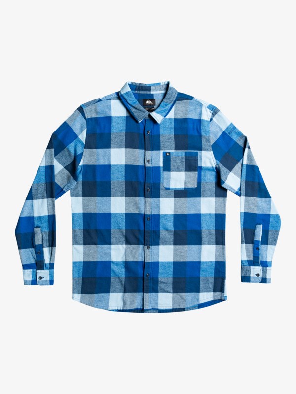 Airy Blue Motrherfly Quiksilver Motherfly Long Sleeve Flannel Men\'s Shirts | 637049CLN