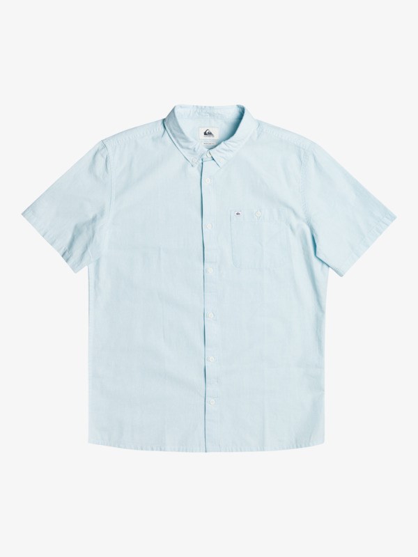 Airy Blue Quiksilver Winfall Short Sleeve Men\'s Shirts | 219078INV