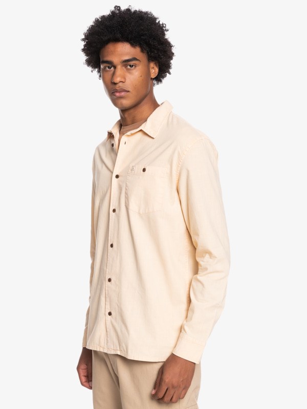 Almond Cream Quiksilver Bolam Long Sleeve Men's Shirts | 412938TUM