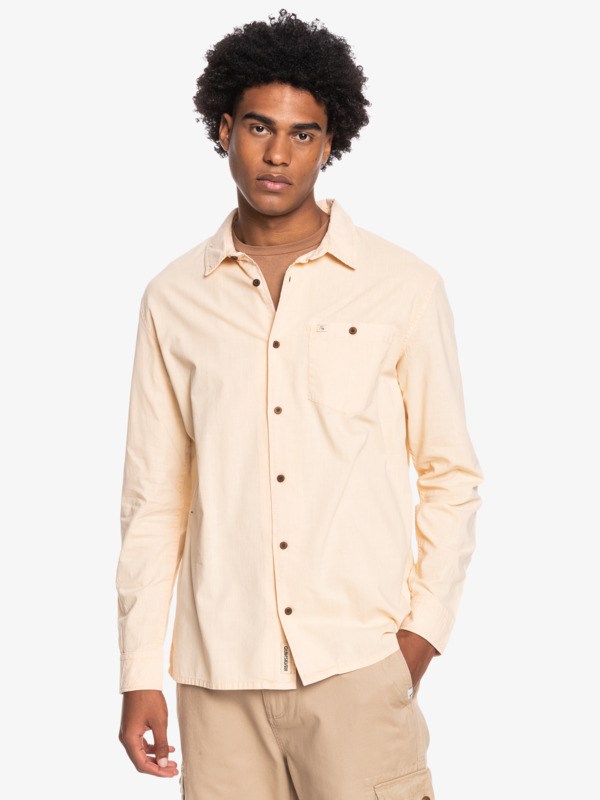 Almond Cream Quiksilver Bolam Long Sleeve Men's Shirts | 412938TUM