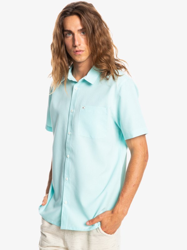 Angel Blue Goff Cove Quiksilver Goff Cove Short Sleeve Men's Shirts | 174025ULD