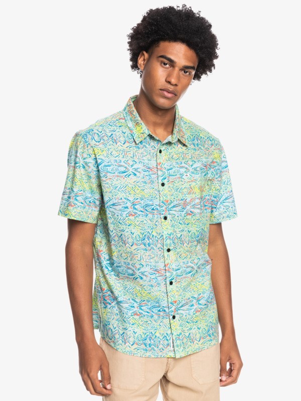 Angel Blue Heyday Quiksilver Heyday Short Sleeve Men's Shirts | 810735JTX