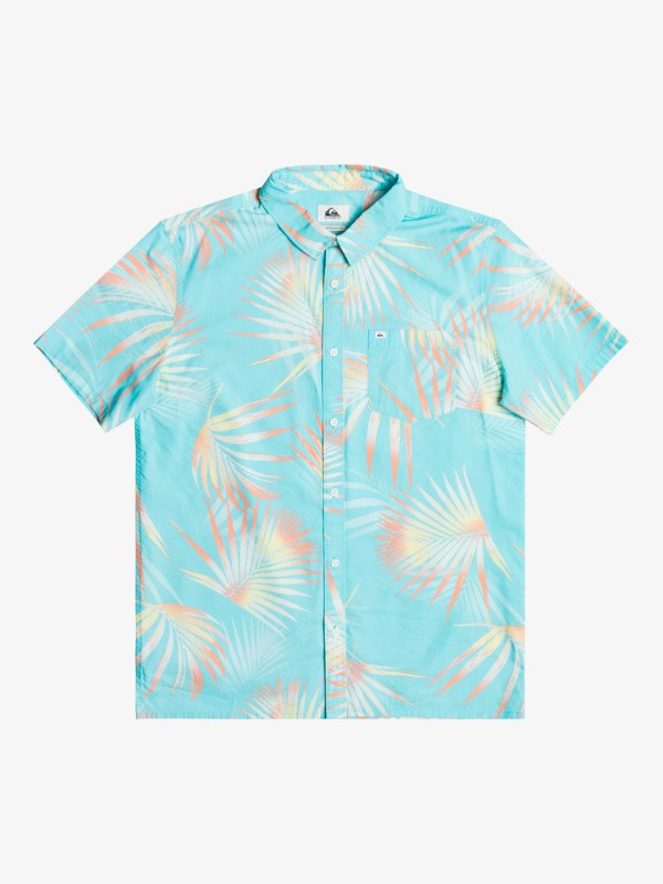 Angel Blue Pop Tropic Quiksilver Pop Tropic Short Sleeve Men\'s Shirts | 298153TRP