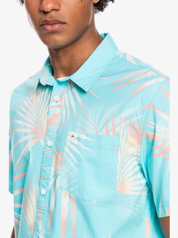 Angel Blue Pop Tropic Quiksilver Pop Tropic Short Sleeve Men's Shirts | 708693IMH