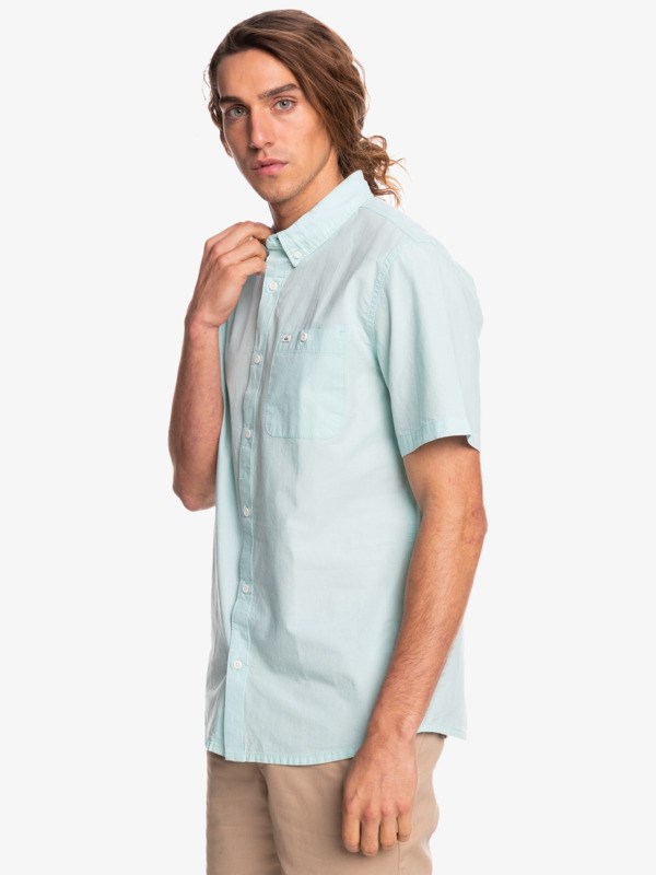 Angel Blue Quiksilver Winfall Short Sleeve Men's Shirts | 164392MTJ