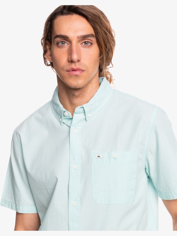 Angel Blue Quiksilver Winfall Short Sleeve Men's Shirts | 169237UZW