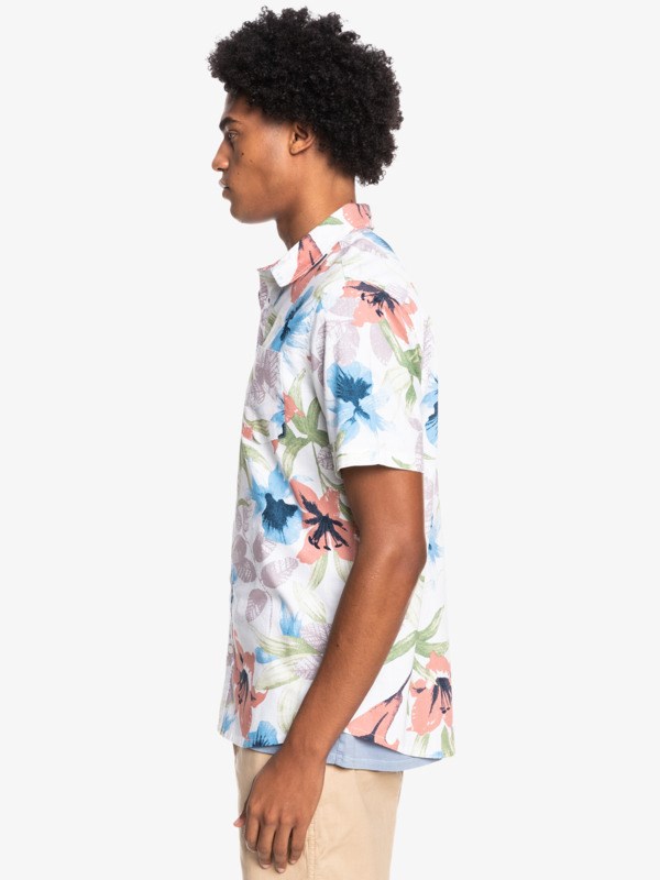 Antique White Garden Path Quiksilver Garden Path Short Sleeve Men's Shirts | 610238HLG