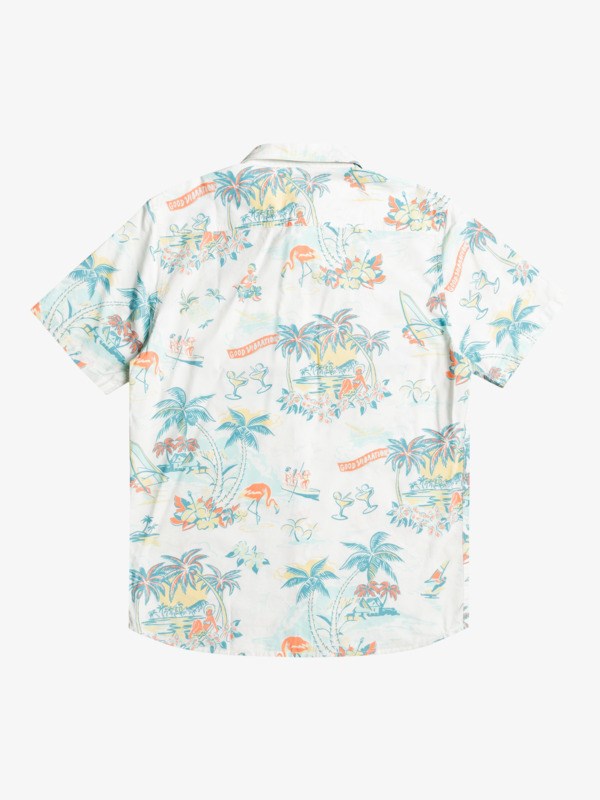 Antique White Hotel Paradiso Quiksilver Hotel Paradiso Short Sleeve Men's Shirts | 789524EYU