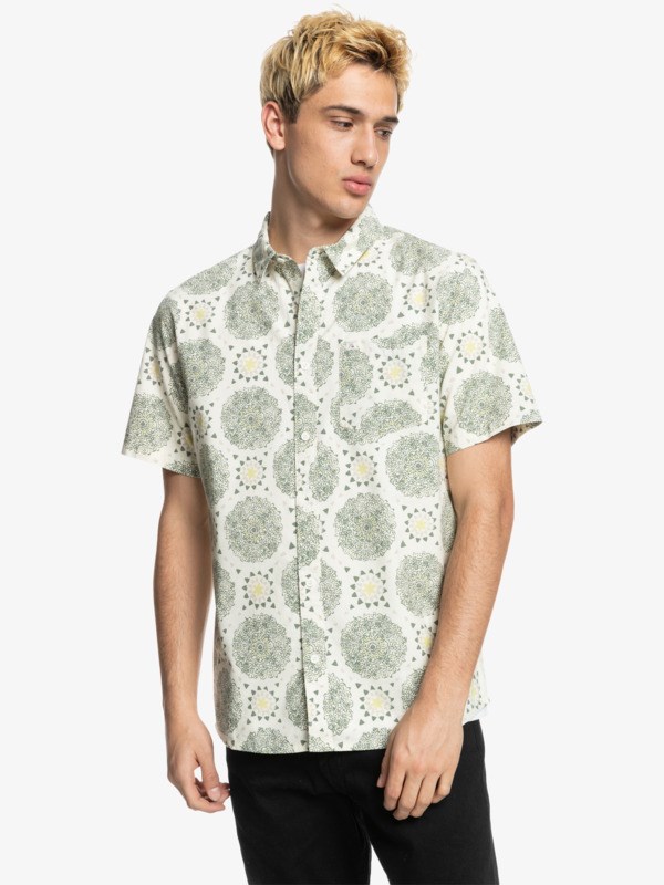 Antique White Magic Eye Quiksilver Magic Eye Short Sleeve Men's Shirts | 376028AUH