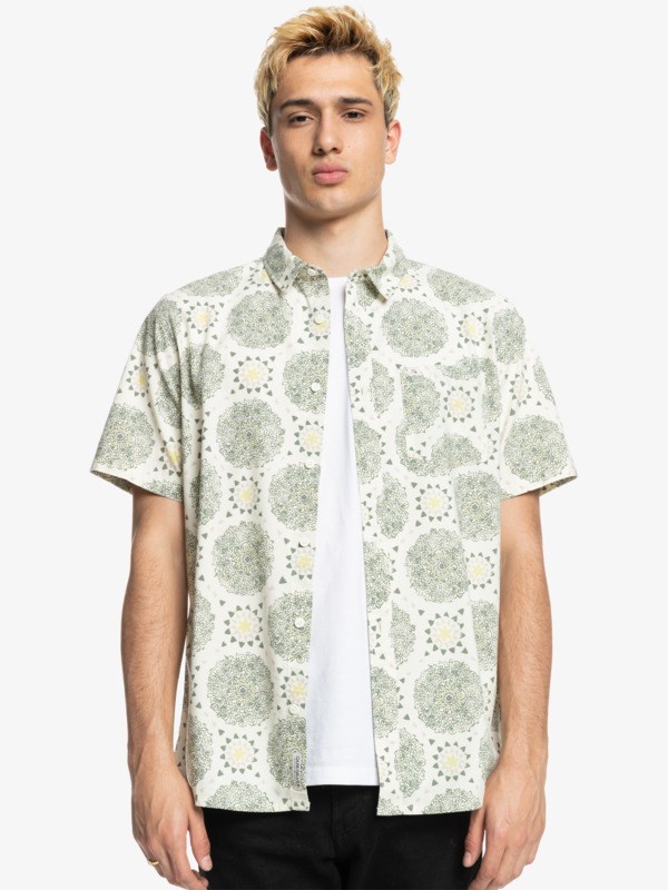 Antique White Magic Eye Quiksilver Magic Eye Short Sleeve Men's Shirts | 376028AUH