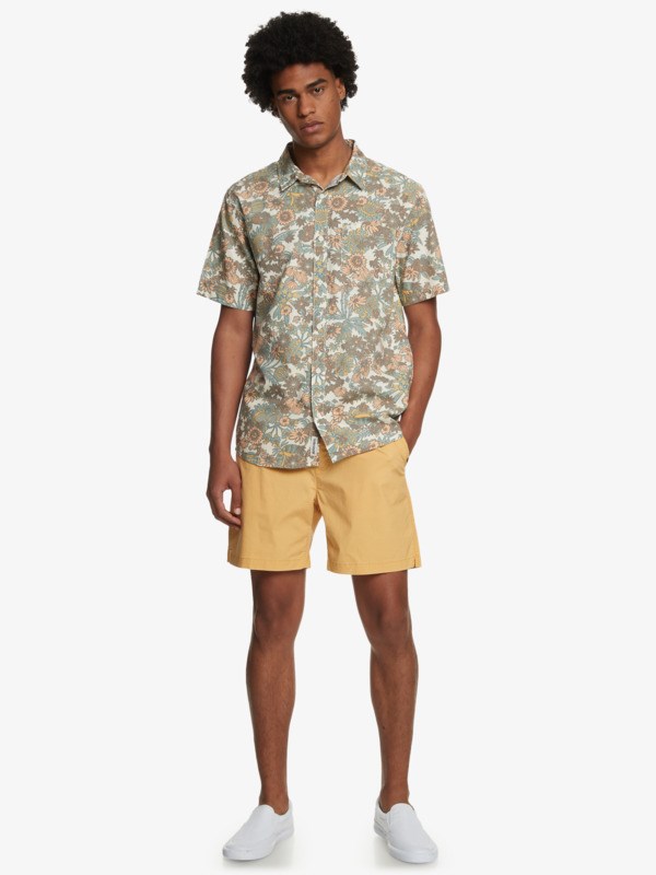 Antique White Morning Trip Quiksilver Morning Trip Short Sleeve Men's Shirts | 897352KIJ