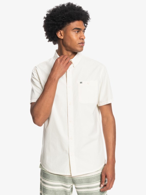 Antique White Quiksilver Winfall Short Sleeve Men's Shirts | 790215MLI