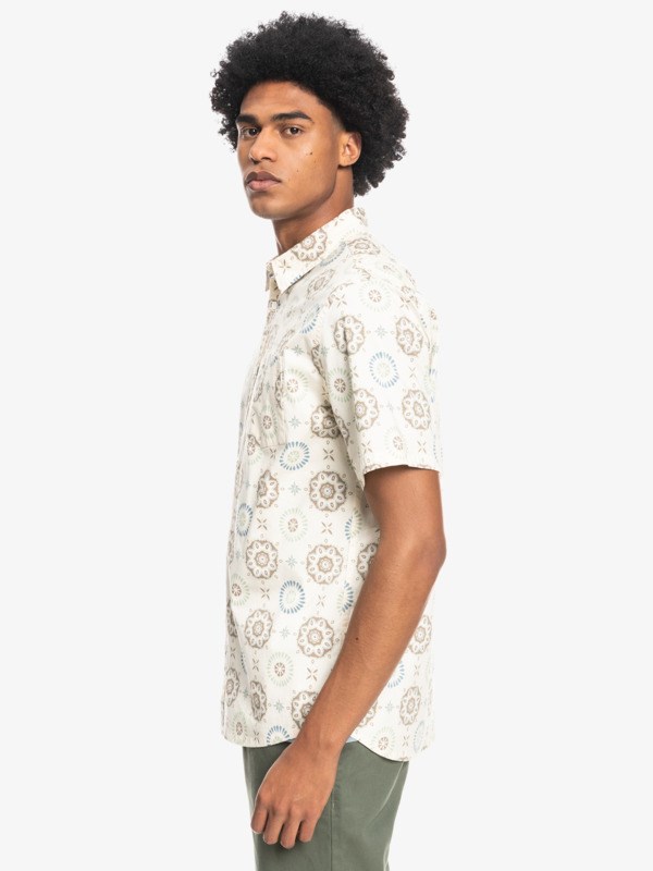 Antique White Sun Spots Quiksilver Sun Spot Stretch Short Sleeve Men's Shirts | 024631NXQ