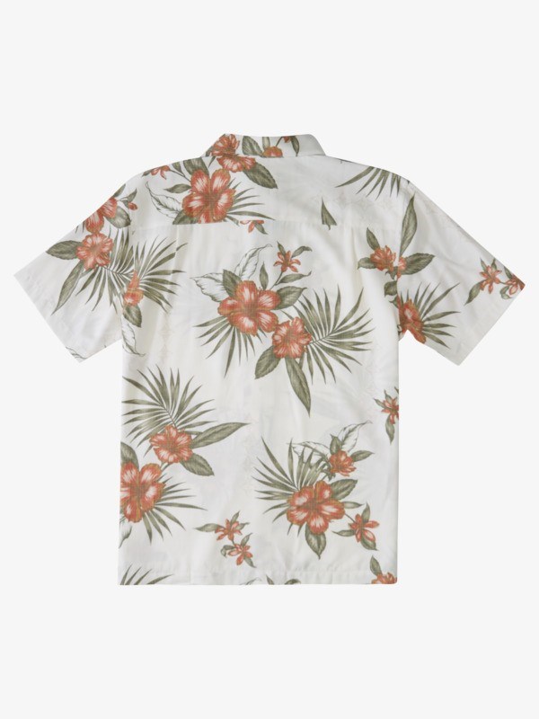 Antique White Valley Floral Quiksilver Waterman Valley Floral Short Sleeve Men's Shirts | 805746JMI