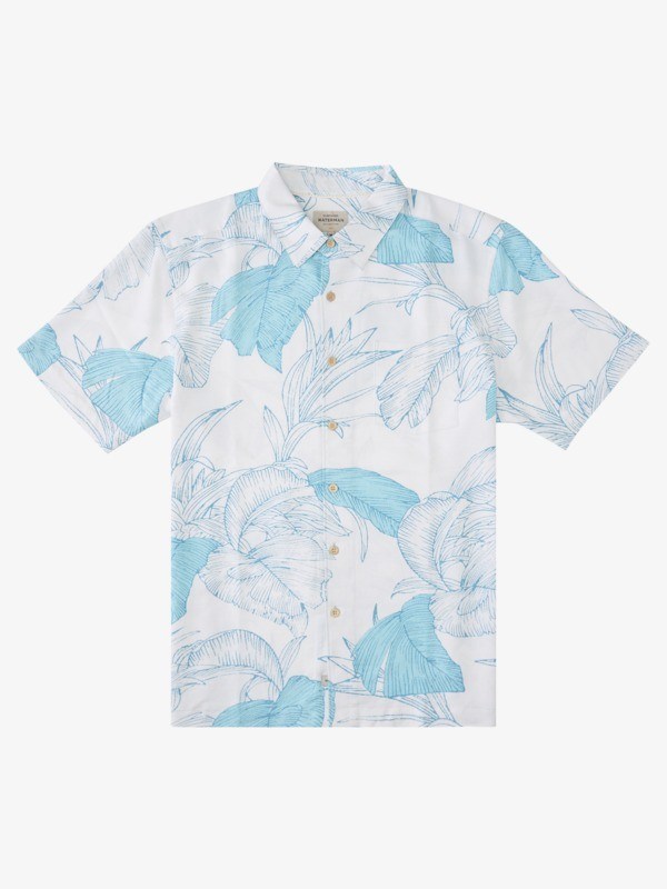 Aquatic Jungle Island Quiksilver Waterman Jungle Islands Short Sleeve Men\'s Shirts | 238540YVC