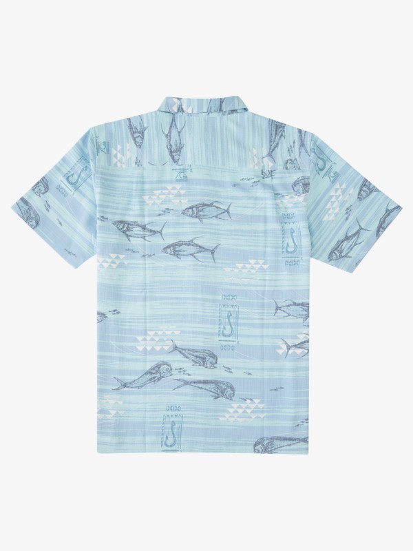 Aquatic Late Poke Quiksilver Waterman Late Poke Short Sleeve Men's Shirts | 158403QXG