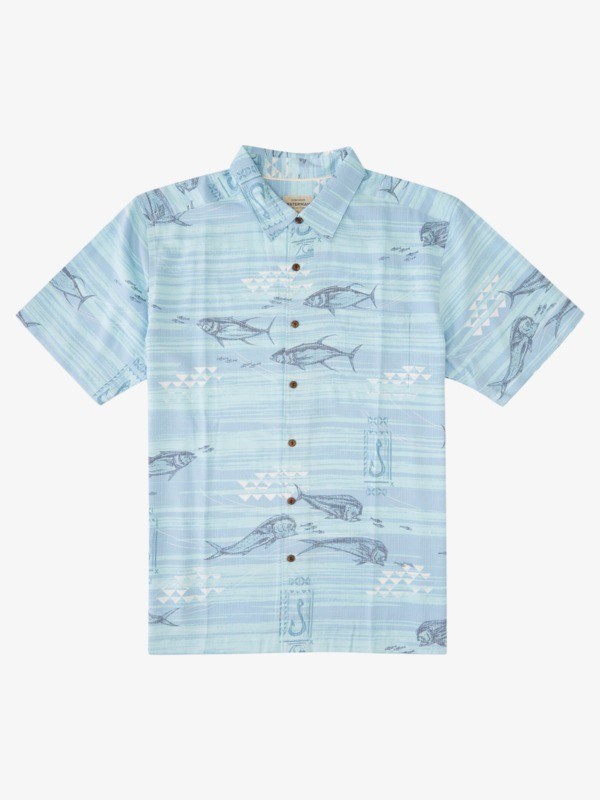 Aquatic Late Poke Quiksilver Waterman Late Poke Short Sleeve Men\'s Shirts | 158403QXG