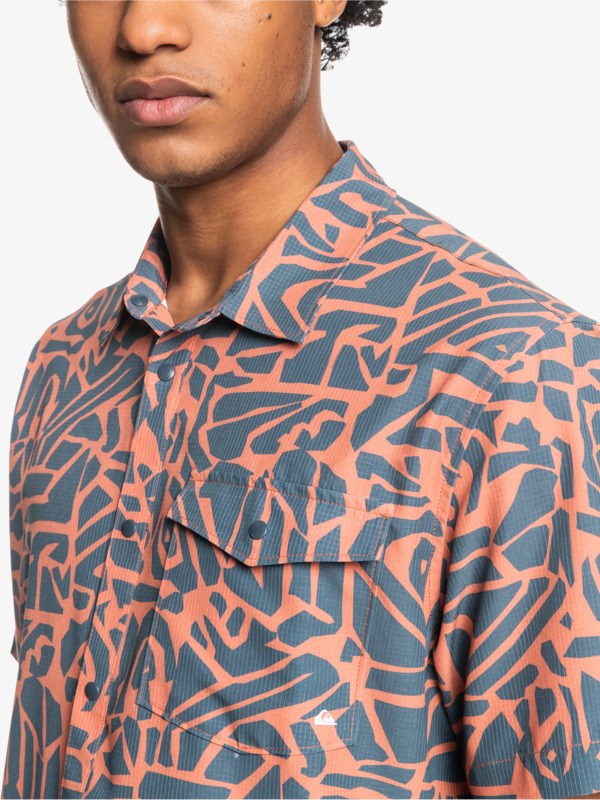 Aragon Abstract Logo Quiksilver Doldrums Short Sleeve Men's Shirts | 781293JTR