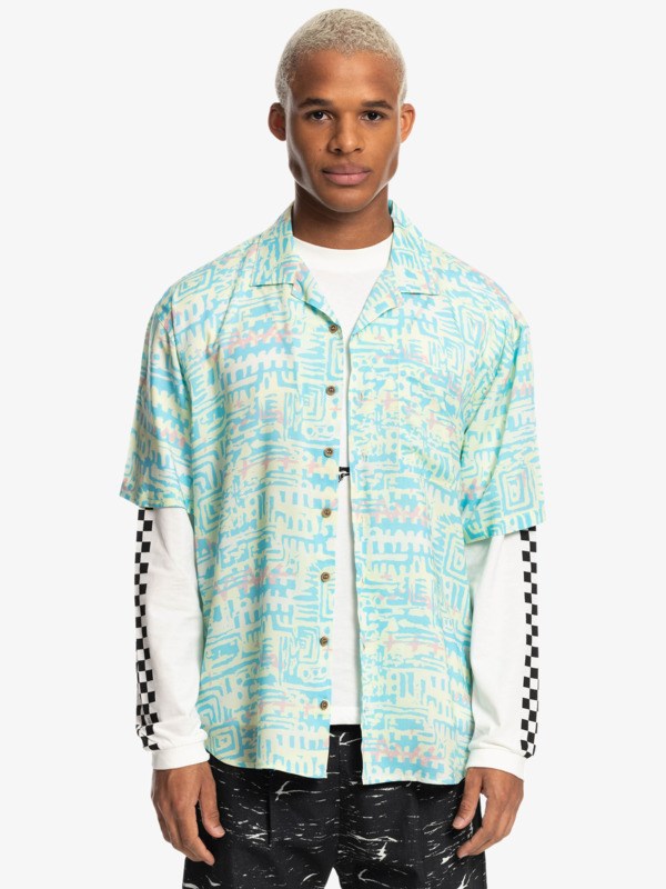 Argyle Aop Quiksilver Quiksilver x Stranger Things The Argyle Short Sleeve Men's Shirts | 179236FOZ