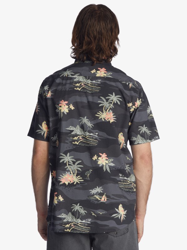 Black Birdwatcher Quiksilver Birdwatcher Short Sleeve Men's Shirts | 281340IAM