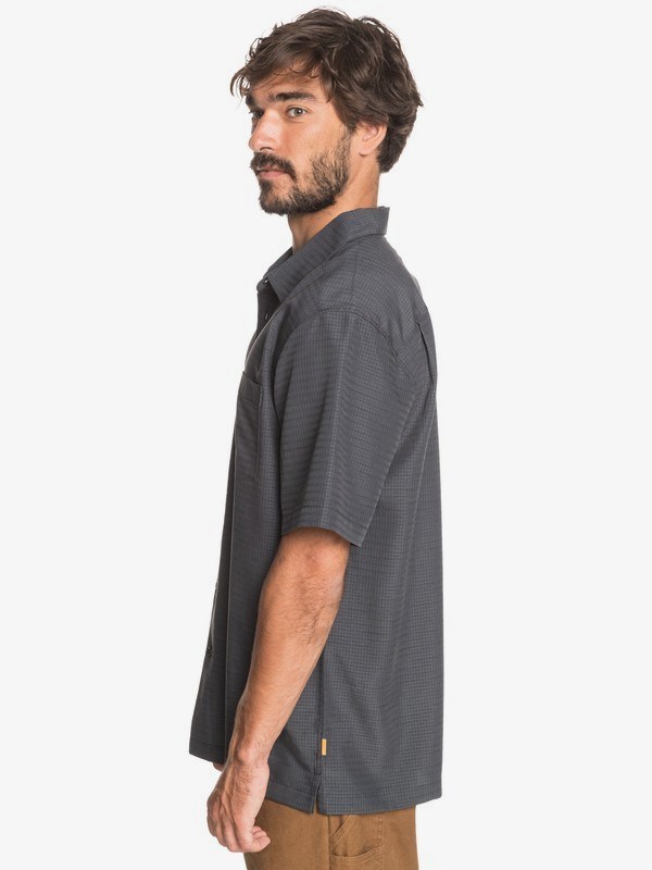 Black Centinella Quiksilver Waterman Centinela Short Sleeve Men's Shirts | 351876ZVU