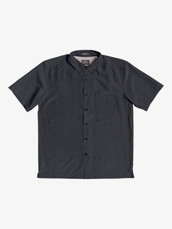 Black Centinella Quiksilver Waterman Centinela Short Sleeve Men\'s Shirts | 351876ZVU