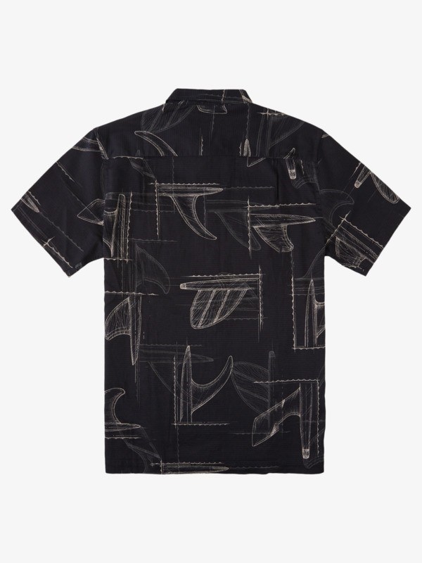 Black Fin Party Quiksilver Waterman Fin Party Short Sleeve Men's Shirts | 062189JSU