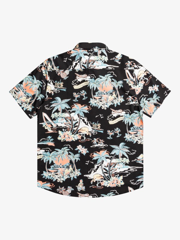 Black Hotel Paradiso Quiksilver Hotel Paradiso Short Sleeve Men's Shirts | 013254QGD