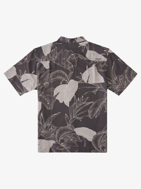 Black Jungle Island Quiksilver Waterman Jungle Islands Short Sleeve Men's Shirts | 024967NUL