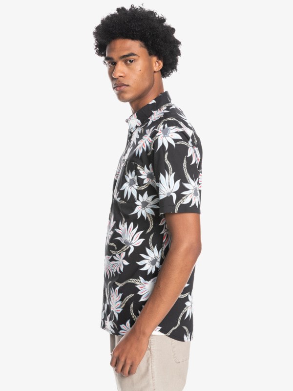 Black Mystic Sessions Quiksilver Mystic Beach Short Sleeve Men's Shirts | 357864RMV