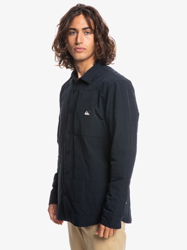 Black Quiksilver Artic Bait Long Sleeve Flannel Overshirt Men's Shirts | 150934YMX