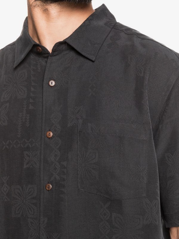 Black Quiksilver Waterman Kelpies Bay Short Sleeve Men's Shirts | 701825NPK