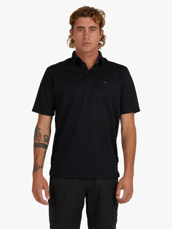 Black Quiksilver Waterman Water Short Sleeve Men's Shirts | 293651MAJ