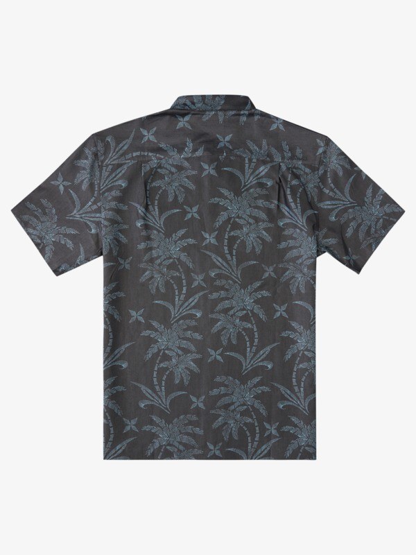 Black Shading Palms Quiksilver Waterman Shading Palms Short Sleeve Men's Shirts | 430928EXB