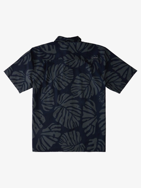 Black Under Jungle Woven Quiksilver Waterman Under Jungle Short Sleeve Men's Shirts | 137405FIB