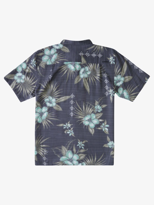 Black Valley Floral Quiksilver Waterman Valley Floral Short Sleeve Men's Shirts | 186243ORU