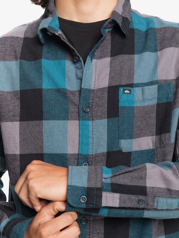 Blue Coral Motherfly Quiksilver Motherfly Flannel Long Sleeve Men's Shirts | 560432PEJ