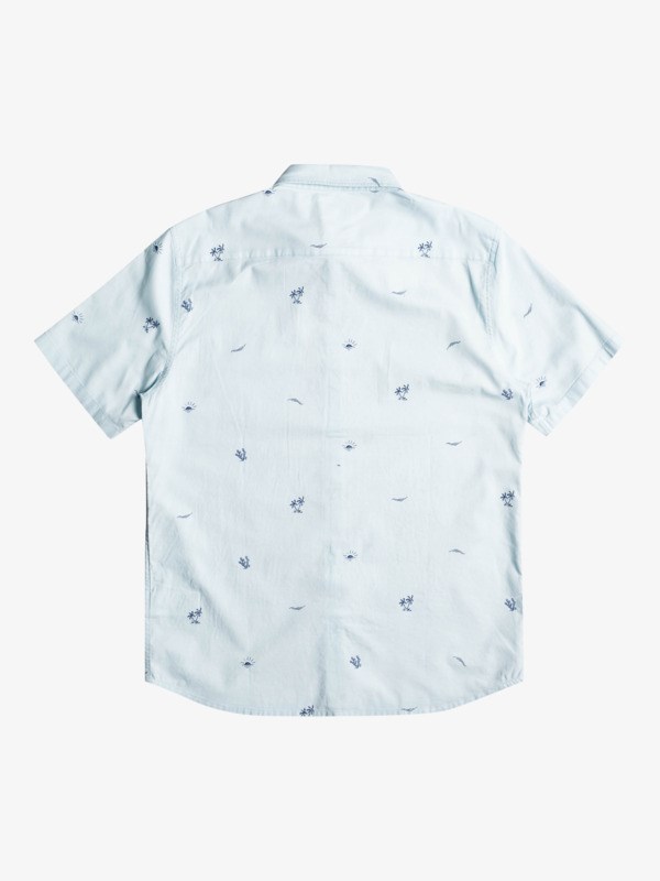 Blue Grey Spaced Out Quiksilver Spaced Out Short Sleeve Men's Shirts | 187253RCO