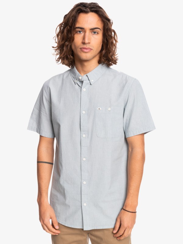 Blue Mirage Quiksilver Winfall Short Sleeve Men's Shirts | 135967UQX