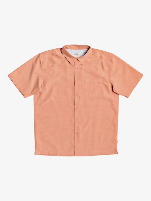 Brandied Melon Centinella Quiksilver Waterman Centinela Short Sleeve Men\'s Shirts | 037984DRL