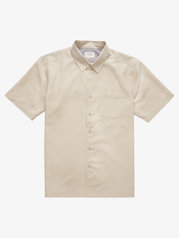 Brown Rice Centinella Quiksilver Waterman Centinela Short Sleeve Men\'s Shirts | 529073NIL