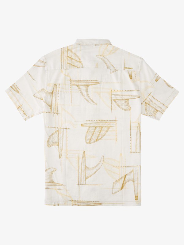 Burnished Gold Fin Party Quiksilver Waterman Fin Party Short Sleeve Men's Shirts | 319027SLF