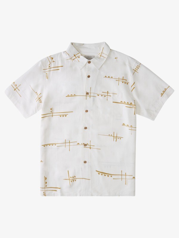 Burnished Gold Tiki Lounge Quiksilver Waterman Tiki Lounge Short Sleeve Men\'s Shirts | 928471SIT