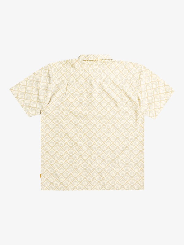 Burnished Gold Typhoon Waves Quiksilver Waterman Typhoon Waves Short Sleeve Men's Shirts | 257340ERL