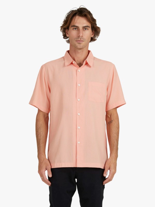 Canteloupe Cane Island Quiksilver Waterman Cane Island Short Sleeve Men's Shirts | 138240IJV