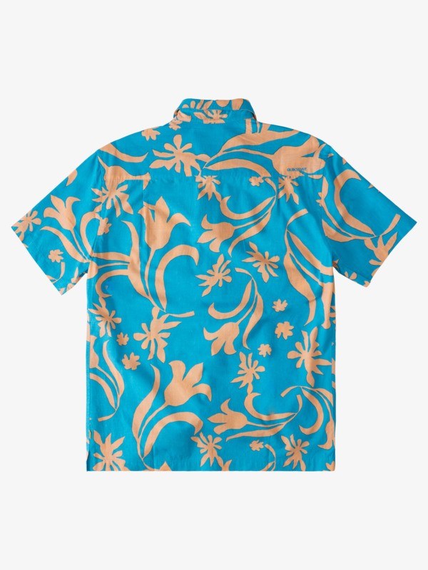 Caribean Seas Kalaupapa Quiksilver Waterman Kalaupapa Short Sleeve Men's Shirts | 136074MVZ