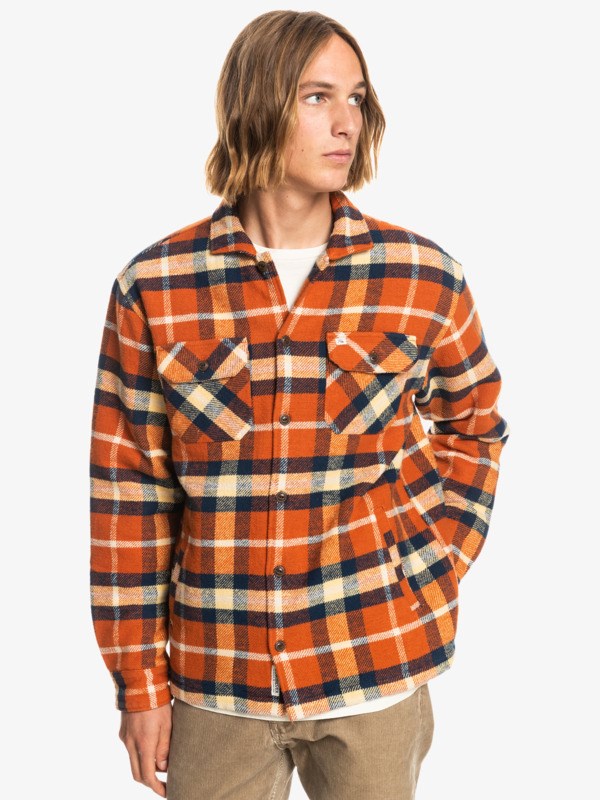 Cinnamon Lyneham Lined Quiksilver Lyneham Lined Long Sleeve Men's Shirts | 589627FQK