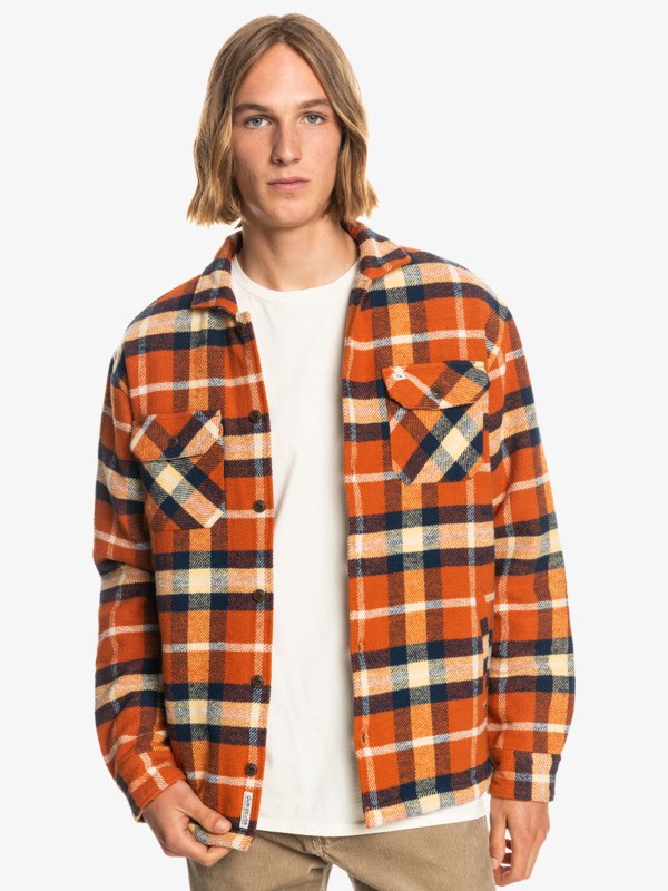 Cinnamon Lyneham Lined Quiksilver Lyneham Lined Long Sleeve Men's Shirts | 589627FQK