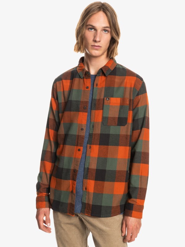 Cinnamon Motherfly Quiksilver Motherfly Long Sleeve Flannel Men's Shirts | 309462IJB