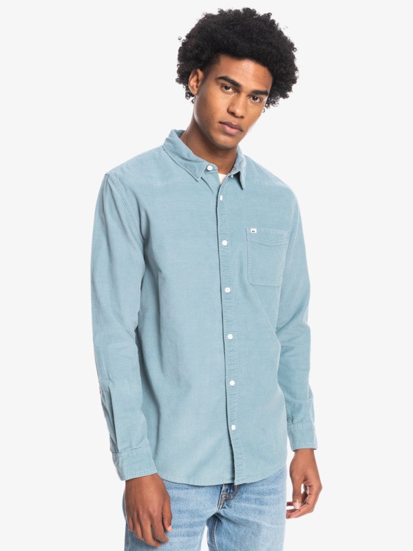 Citadel Blue Quiksilver Smoke Trail Long Sleeve Men's Shirts | 329105INY